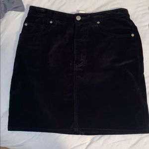 Velvet Black Mini Skirt